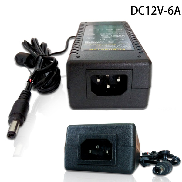 72W AC Power Adapter (12V 6A) - 12 Volt 6 Amp Power Supply With Cord For LCD Monitors, TVs & More